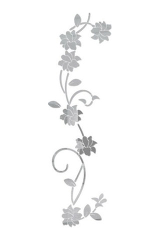 Çıkarılabilir 3d Sanat Duvar Resmi Çiçek Şekli Ayna Duvar Çıkartmaları Çıkartma Gümüş