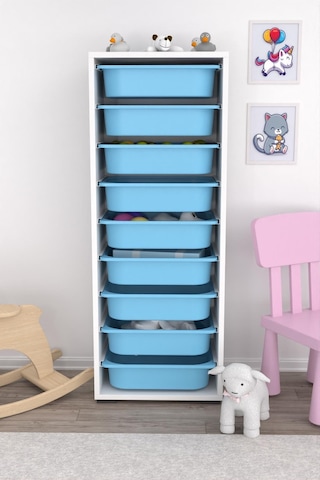 Pratico Zola 9 Sepetli Mutfak Dolabı Oyuncak Dolabı Mavi