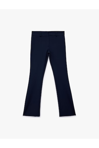 Koton Normal Bel Slim Fit İspanyol Paça Kumaş Pantolon Lacivert 6wak40196pw Lacivert
