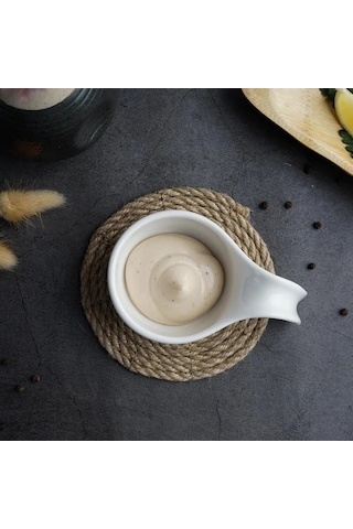 P.l. Proff Cuisine Sosluk 80 Ml 12x7,5x3,8 Cm Saplı Beyaz Porselen 2'li Paket 300732091 Beyaz