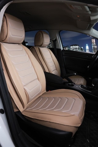 Fiat Egea Cross Uyumlu Lüx Deri Oto Koltuk Kılıfı Ön Arka Set Bej Sport Serisi Fs