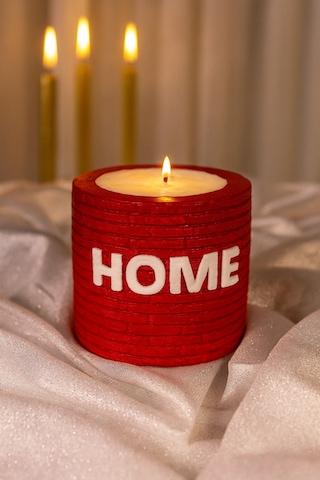 Dekoratif Kokulu Mum Home Kırmızı Home