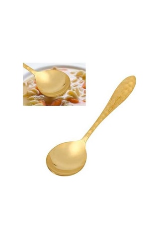 Fastbuy Yemek Kaşık Seti Ayna Cilalı Çekiçle Dövülmüş Stil Uzun Saplı Yuvarlak Başlı Mutfak Çatalı Otel Kafe Kaşığı