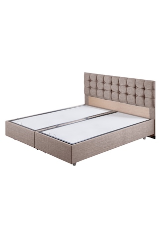 Venedik Çift Kişilik Baza Başlık Letto Yatak Seti - Açık Kahve 150 x 200