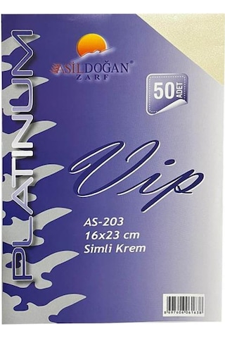 Doğan 16 23 Fantazi Zarf 170 Gr Simli Krem - 50 Adet