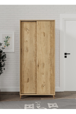 Sürgülü Çok Amaçlı Ayakkabı Dolabı, Ayakkabılık Meşe- Tamamı 1.