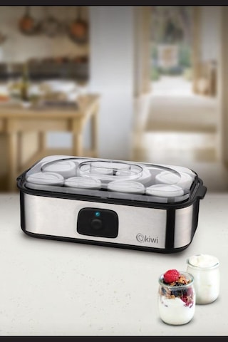 Kiwi KYM-7213 Paslanmaz Çelik Tabanlı 8 Kavan Yoğurt Yapma Makinesi