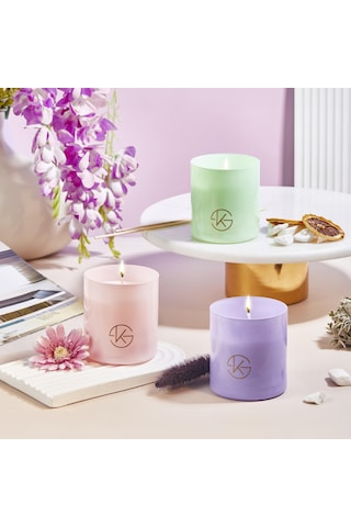 Selka Home Flowery Pathculi Lavander Kokulu Organik Cam Mum 480 Gr 001