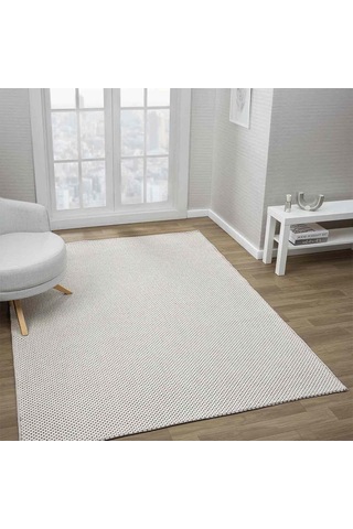 Beyaz Krem Siyah Melanj Noktalı Modern Halı - L710bcw Beyaz - Krem - Siyah