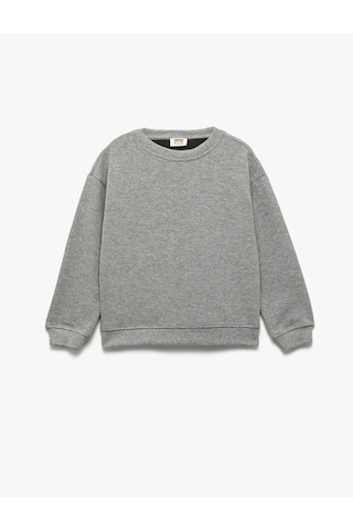 Koton Bisiklet Yaka Şardonlu Gri Erkek Çocuk Sweatshirt 6wkb10203tk Gri