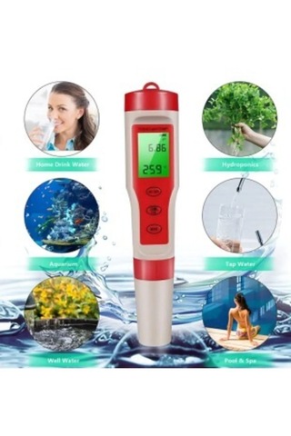 Ph Metre Tds Metre Sıcaklık Ec Ölçer 4ü 1 Arada Ölçüm Cihaz