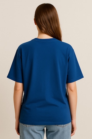 Kadın Tavşan Baskılı Oversize Mavi T-shirt Mavi-283434