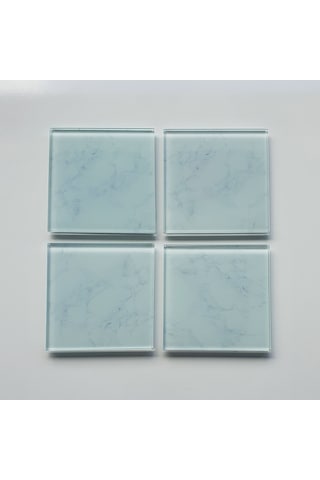 Decorita Cam Bardak Altlığı Klasik Mermer Desenli 4'lü Takım 10 x 10 CM Çok Renkli