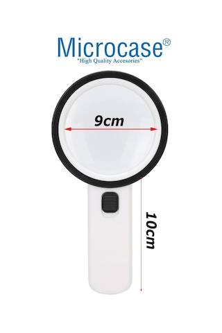 Microcase 90mm 30x Hd 12 Led Işık Aydınlatmalı El Tipi Büyüteç -al4610