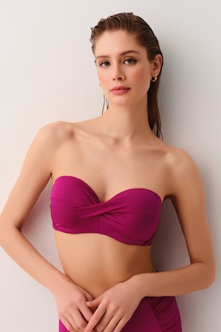 Suwen Kalın Bağcıklı Straplez Bikini Üst Sbn25680c1283 Vişne