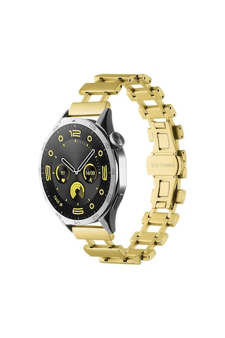 Zore Galaxy Watch 46mm Uyumlu Clo- Krd-96 22mm Metal Kordon-gold