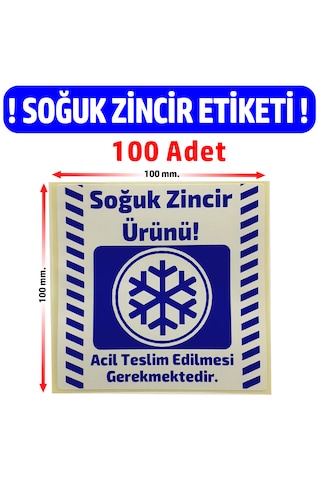 Soğuk Zincir Kargo Ürün Uyarı Etiketi Soğuk Zincir Etiketi 100 Adet
