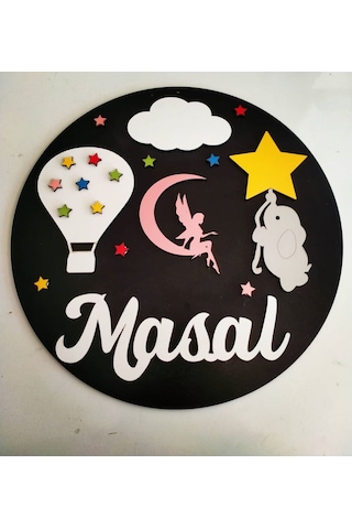 Çocuk Odası Kapı&duvar Süsü Gece Temalı Kişiye Özel