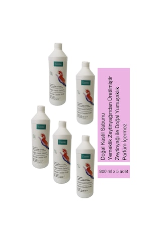 Castile Doğal Kastil Zeytinyağı Bitkisel Sıvı Sabun 5 x 800 ML
