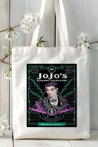 Art Hediye Jojo's Bizarre Adventureı Baskılı Bez Omuz Çantası Kişiye Özel Model 1 Çok Renkli