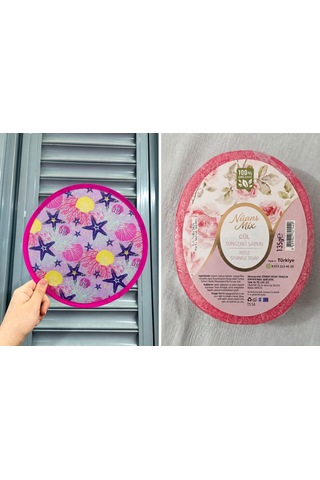 Doğal Handmade Süngerli Sabun, 135 Gr Gül Ağacı