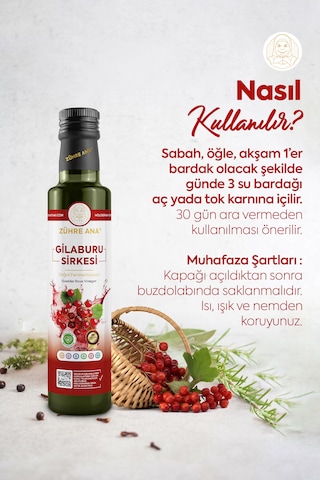 Gilaburu Sirkesi Doğal Fermantasyon Guelder Rose Vinegar 500 Ml