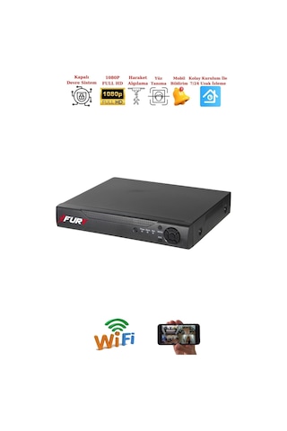 Fury 8 Kameralı 2mp Full Hd Görüntü 6 Atom Led Gece Görüşlü Dış Mekan Güvenlik Kamerası Seti 320gb