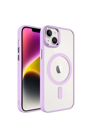 Apple Uyumlu iPhone 14 Plus Kilif Wireless Sarj Özellikli Krom Magsafe Kilif 556935674