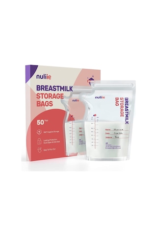 Nuliie 50 Adet Anne Sütü Torbası, 250 Ml Bpa Içermez, Dondurulabilir, Çift Fermuarlı Emzirme Aksesuarları