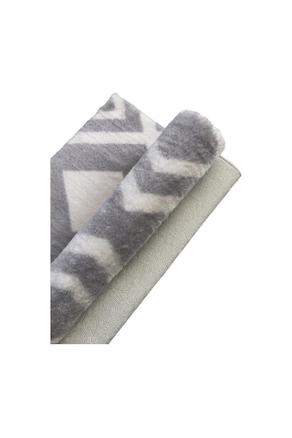 Jassrug Royal Kaymaz Taban Banyo Halısı 50x80 Karo Gri Gri