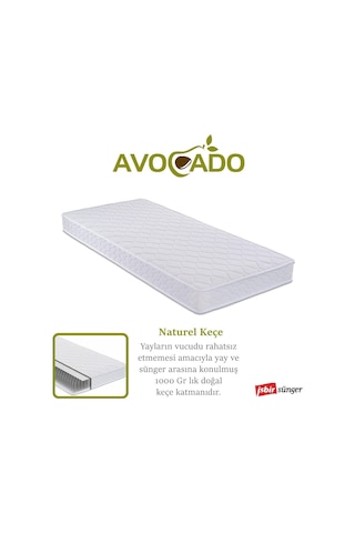 Opalin Avocado Jakarlı Kumaş Ortopedik Yaylı Yatak Lüx Soft Ortopedik Yaylı Yatak 80x130 Cm Yaylı Yatak Diğer