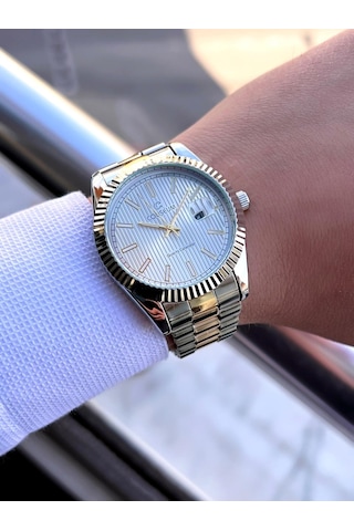 Coliseum Çelik Kordon Takvimli Kadran Kutulu Seri Erkek Kol Saati Ft.aas.ı011