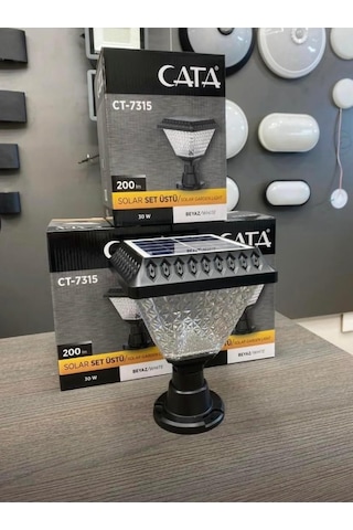 Cata Ct-7315 Solar Güneş Panelli Bahçe Aydınlatma Led Set Üstü 30w Ip65 Su Geçirmez Dış Mekan Bahçe Lambası
