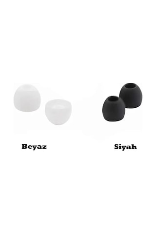 1 Çift 2 Adet Kulaklık Silikonu Samsung Uyumlu Küçük 8.5mm Beyaz