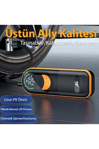 Ally St-5520 Dijital Basınç Göstergeli Oto Lastik Şişirme Pompası Hava Kompresörü