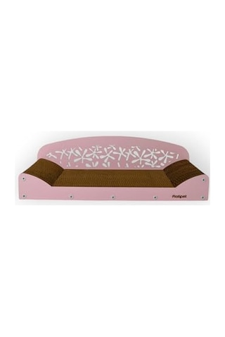 Rotipet Sloffy Karton Kedi Tırmalama Koltuğu Çift Katlı, 4 Yüzey Kullanım, 68x25x20 Cm Şeker Pembesi