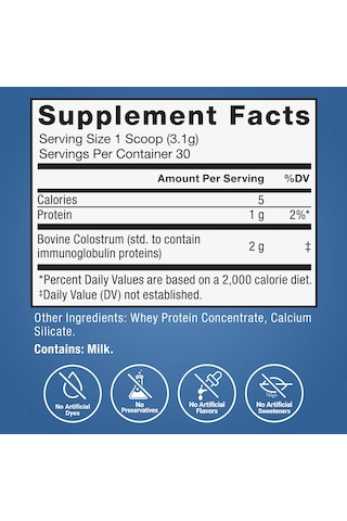 Force Factor Awesome Bovine Gut İmmune Colostrum Powder Pasture Raised Grass Fed 30 Servings