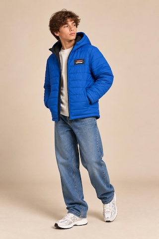 Alexandergardi Puffer Kapüşonlu Unisex Çocuk Şişme Mont Mavi