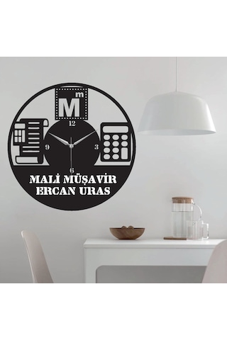 Kişiye Özel Muhasebeci Mali Müşavir Temalı Duvar Saati Siyah