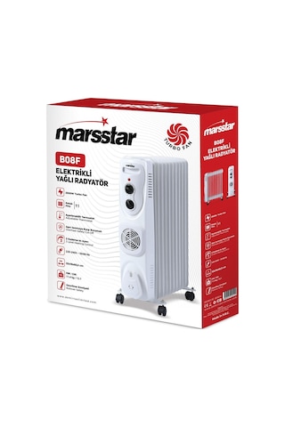 Mars Star Turbo Fanlı 11 Dilim Elektrikli Yağlı Radyatör, 2500 Watt Petek Isıtıcı - B08f