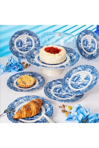 Fecra Vintage Blue 8 Parça Sunum Seti