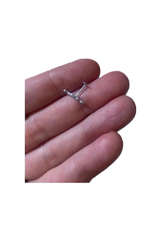 Taşlı Yılan Tasarım Kıkırdak Tragus Helix Pearsing Küpe Gümüş