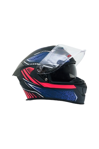 Gp Kompozit Mks008-rbbr Yarış Spoiler Güneş Vizörlü Şeffaf Full Face Motosiklet Kaskı Çok Renkli