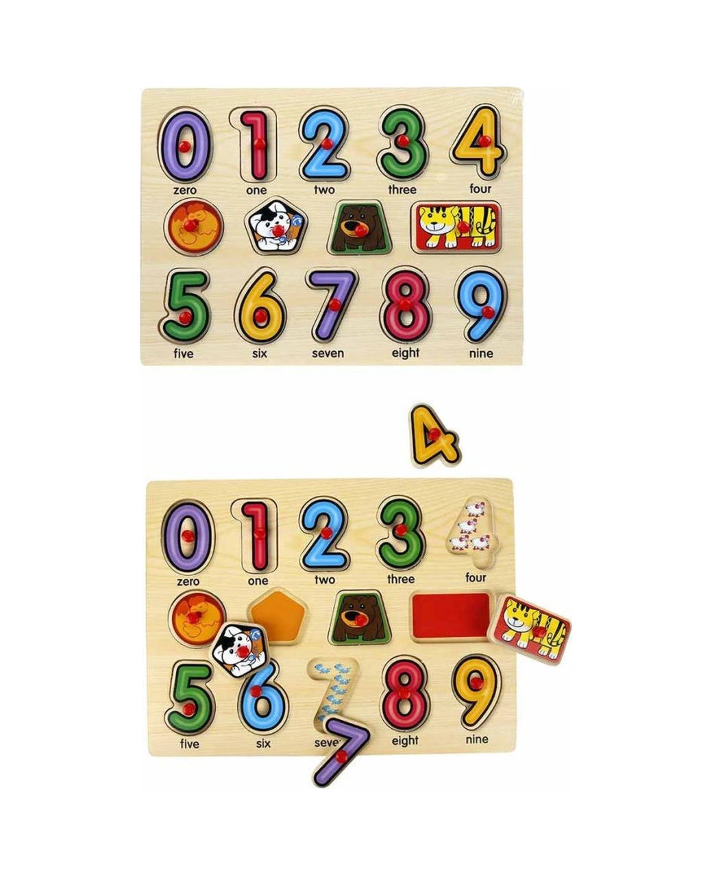 130444 Ahşap Raptiyeli Puzzle Saat