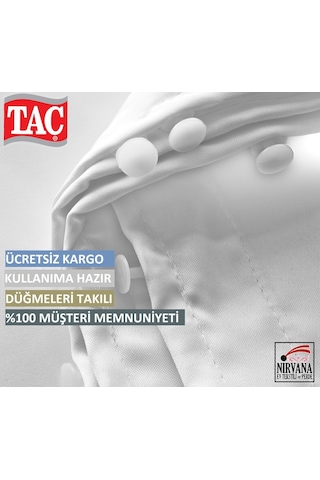 Taç Atlas Saten Lüx Beyaz Güneşlik Perde 1.Sınıf Kalite Beyaz