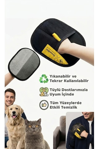 Evcil Hayvan Tüy Toplama Eldiveni - Kedi Köpek Tüy Temizleme Aparatı - Yıkanabilir Pratik Yüzey Temizleyici