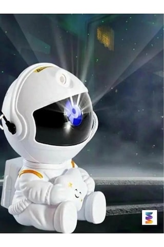 Torima Lw-6 Mini Beyaz Yıldız Projektör Astronot Işıklı Galaksi Samanyolu Projektör Gece Lambası Beyaz