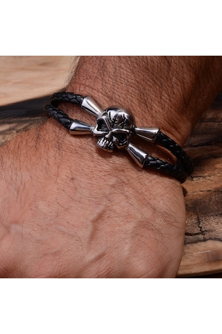 Çelik Deri Bileklik - Pirate