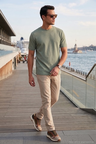 Buratti Streç Pamuklu Slim Fit Sıfır Yaka Erkek T Shirt 5902639 Elma
