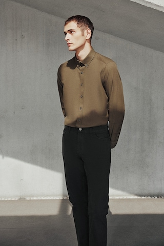 George Henry Pamuklu Slim Fit Dar Kesim 5 Cepli Esnek Chino Pantolon Haki